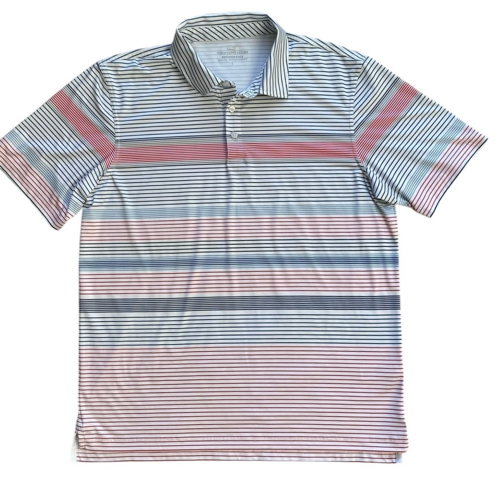 Vineyard Vines Performance Polo Shirt Stripes Preppy Athletic Casual | Men’s‎ L